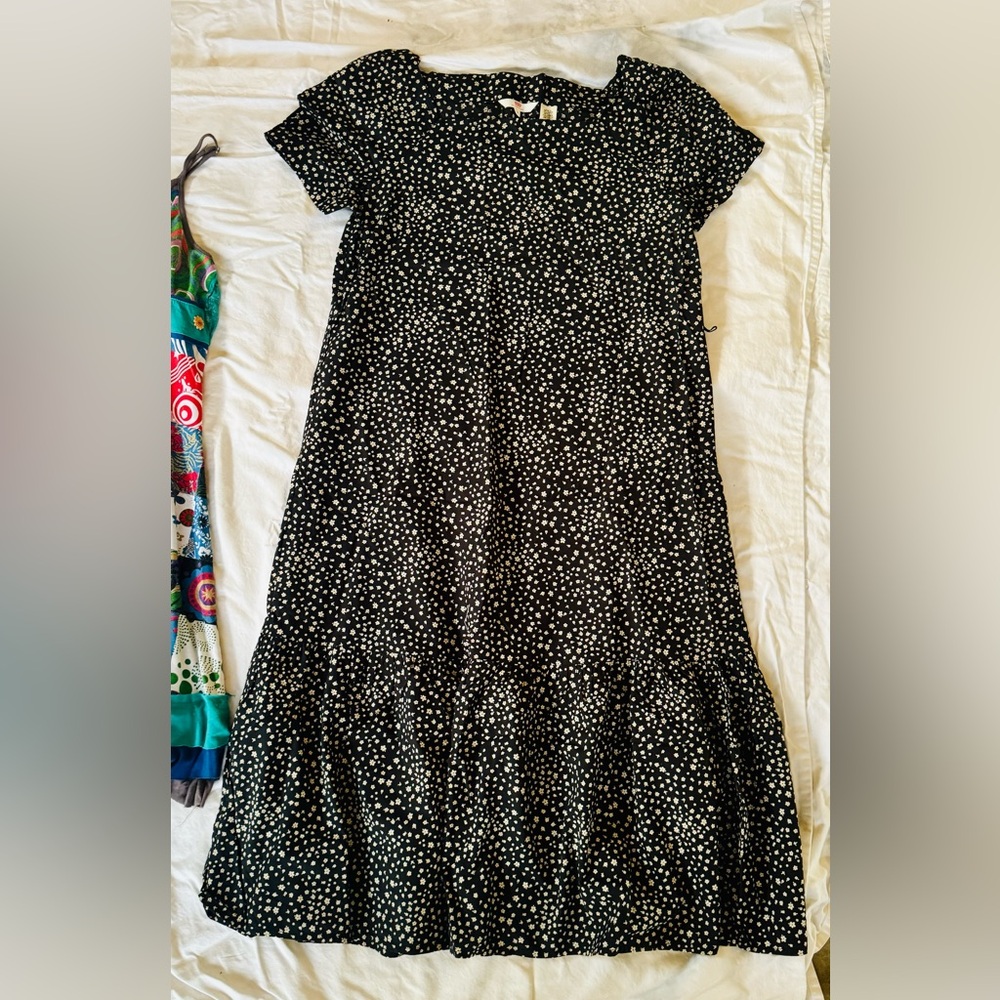 100% Cotton Levi’s Black and White Floral Long Dress